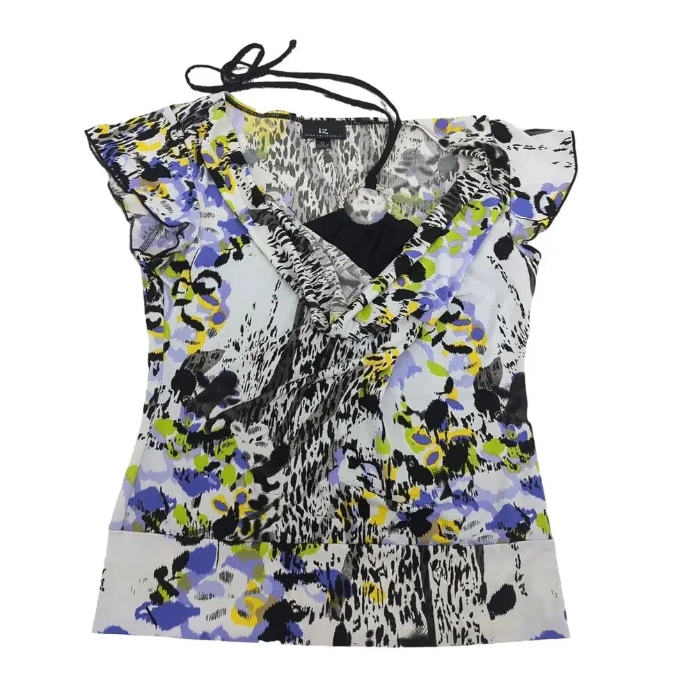 NWT IZ Byer California Polyester Blend Blouse Womens XL Floral - Picture 4 of 6